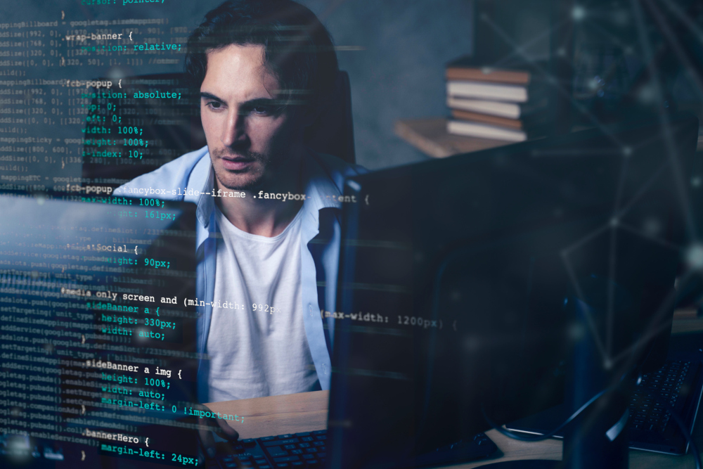 proiezione uomo scrive codice html